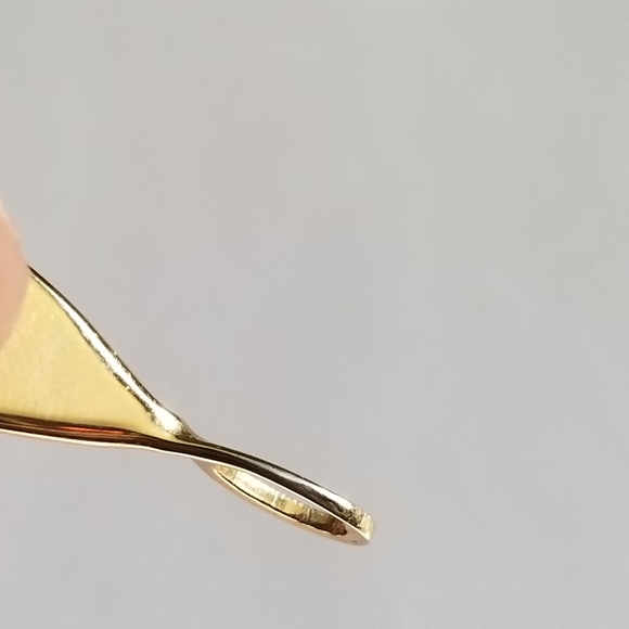 Relisted -Vintage teardrop pendant faux pearl gold tone metal - Picture 6 of 9